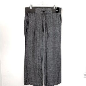 Soho NY & Co Linen Blend Wide Leg Drawstring Pants